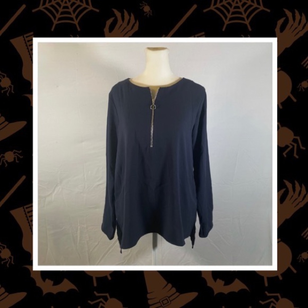 Ann Taylor Navy Blouse. Size Small